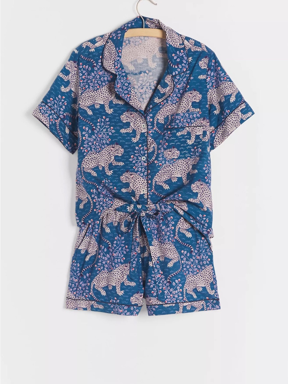 Printfresh Blue Leopard Print Short Pajama Set